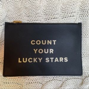 India Hicks Flat Stanley Pouch - Black Gold New